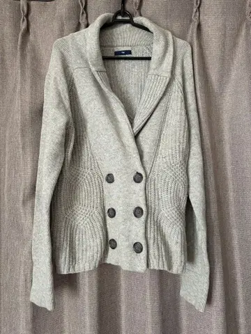 GAP 니트 가디건 화이트 그레이 L 쿨