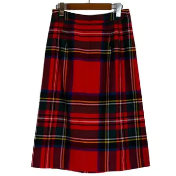 Yorkland 요크랜드 울 100% 타탄 체크 11AR 빨간색