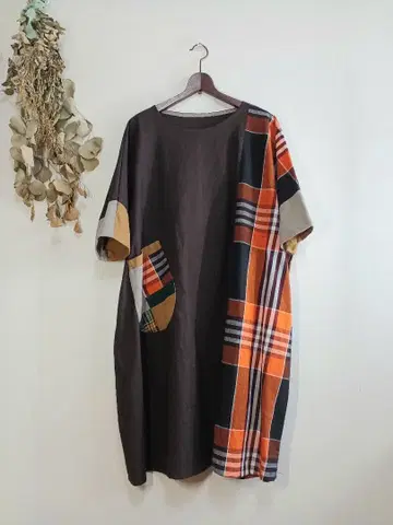 보자기 리메이크 루즈핏 원피스 롱 튜닉