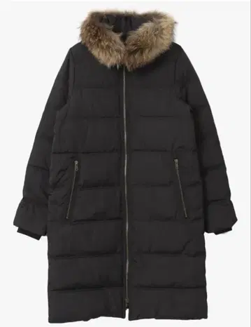 서니 라벨 퍼 트리밍 롱 다운 코트