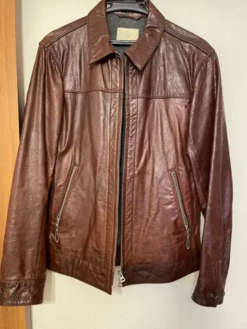 BEAUTY & YOUTH 브라운 가죽 자켓