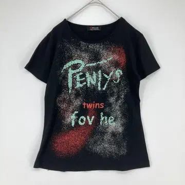 OYITA 그래픽 반팔 티셔츠 블랙