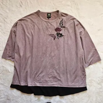 미야비유이 페이크 스웨이드 나비 연꽃 자수 사이즈 XL