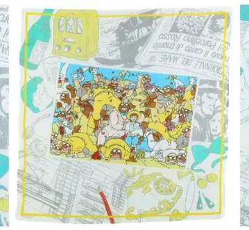 붉은 돼지 지브리 만마 유토 대형 손수건 기념사진과 추억들 피오