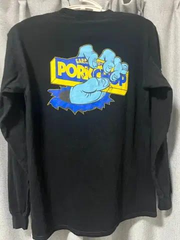 PORKCHOP 블랙 롱 슬리브 T셔츠 M