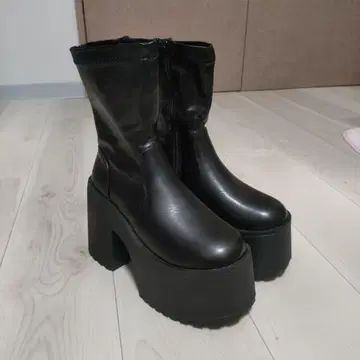 GRL 스트레치 청키힐 부츠 블랙 23