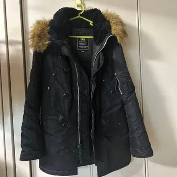 ALPHA INDUSTRIES 블랙 밀리터리 자켓 L 사이즈