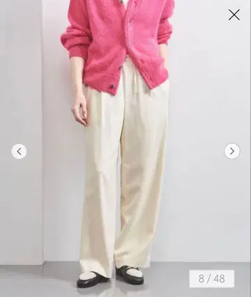 [ 새상품 ] 유나이티드 애로우즈 W/PU 이지 팬츠 울 화이트