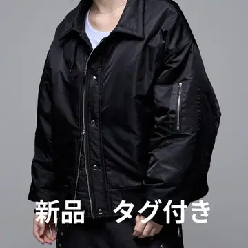 Loose 볼륨 숏 나일론 MA-1 블루종