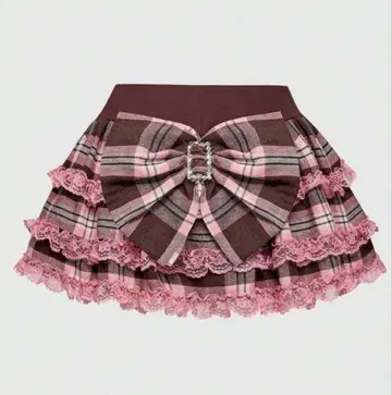 Y2K 헤이세이 lizlisa풍 빅 리본 체크 미니 스커트