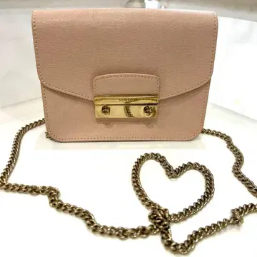 [ 새상품급 ] FURLA 메트로폴리스 가죽 체인 숄더백 핑크