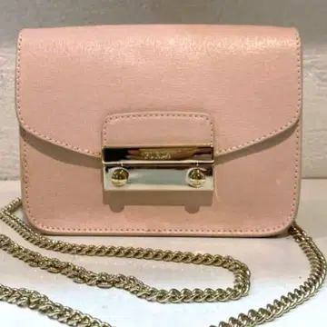 [ 새상품급 ] FURLA 메트로폴리스 가죽 체인 숄더백 핑크