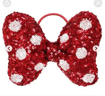 빨간색 물방울 패턴 리본 머리띠