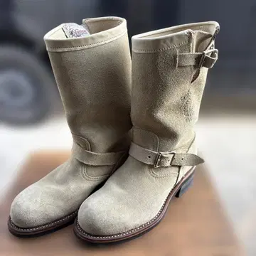 used 페어 스웨이드 엔지니어 부츠 23.5cm 화이트 택