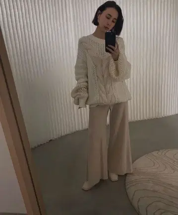 amerivintage TWIN YARN CABLE KNIT 케이블