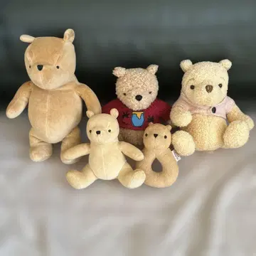 클래식 푸 앤티크 봉제 인형 5체 세트