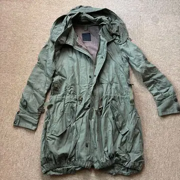 moussy 후드 부착 모즈 코트 올리브 그린