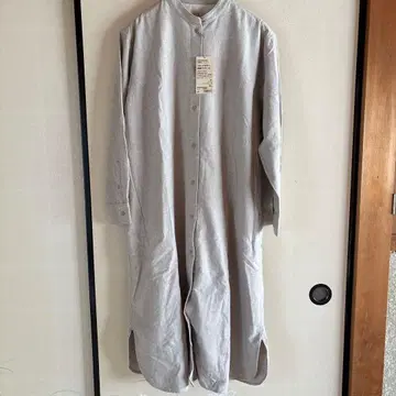 미사용 새상품/MUJI 양기모 플란넬/스탠다드 칼라 긴팔 원피스