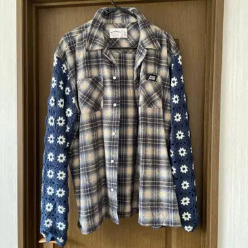 overPrint 체크 무늬 플란넬 셔츠 L