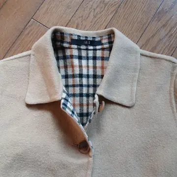 DAKS 울100% 베이지 피 코트