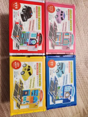 디오라마 컨테이너 풀백카 4개 세트 자동차 장난감 컨테이너