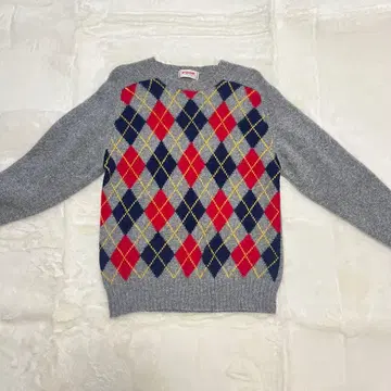 맥그리거 아가일 무늬 스웨터 그레이 계열 M 사이즈