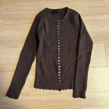 ZARA 립 니트 가디건 브라운 S 사이즈