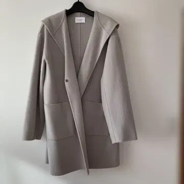 유나이티드 애로우즈 후드 부착 라이트 그레이 울 코트