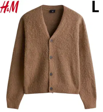 새상품 H&M 모헤어 기모 니트 퍼지 가디건 L