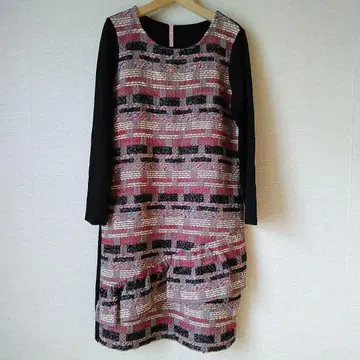 팬시 트위드 저지 원피스