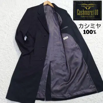 캐시미어 100% 템즈 포인트 체스터 코트 차콜 그레이 AB6 L