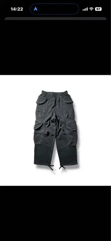 블랙 카고 팬츠 복수 포켓 부착