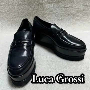 [ Luca Grossi ] 새상품급 비트 로퍼 23.5cm 통굽 블랙