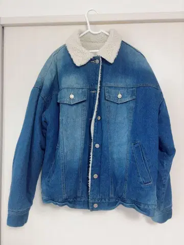 데님 자켓 쉘파 카라 부착 M 사이즈