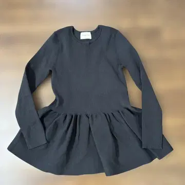 UNITEDARROWS 블랙 P 핏 리브 페플럼 니트