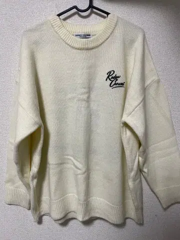 화이트 화이트 니트 스웨터 크루넥