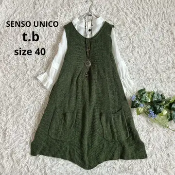 새상품급 센소유니코 롱 니트 튜닉 케이블 편 포켓 변형 헴 L