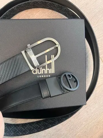dunhill 블랙 가죽 벨트 2점 새상품급