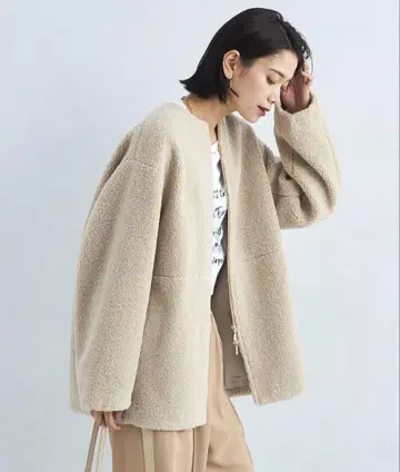 보아 노카라 코트 블루종 내추럴