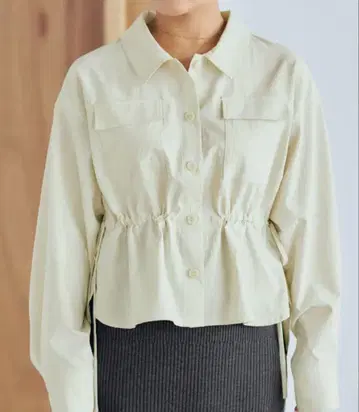 cohina 사이드 리본 더블 포켓 셔츠