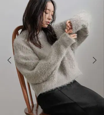 로리즈팜 샤기 풀오버 LS 미사용 새상품 그레이 니트