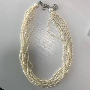 화이트 담수 진주 멀티 목걸이 약 50cm