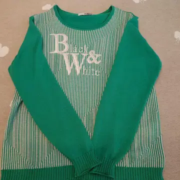 그린 스트라이프 니트 긴팔