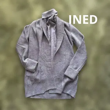 INED 그레이 리브 가디건