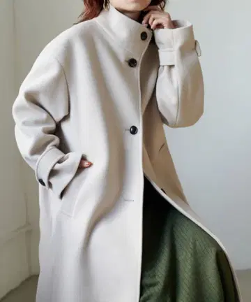 DISCOAT 울라이크 스탠드 코트 아이보리 M