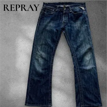 REPLAY 데님 빈티지 가공 유즈드 가공 데미지 스트레치