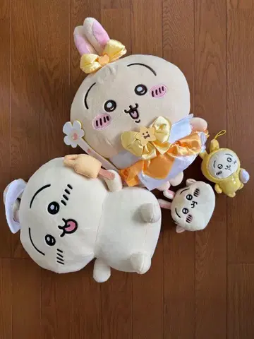 [미사용 새상품] 치이카와 토끼 봉제 인형 마스코트 파우치 묶음 판매