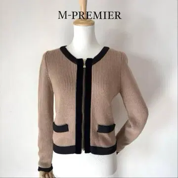 [컨디션 최상] M-PREMIER 집업 니트 가디건 바이컬러