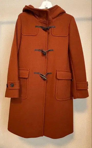 후드 부착 더플 코트 테라코타