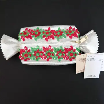 치카자와 레이스 실버 캔디형 파우치 (크리스마스)